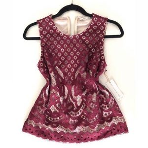 Maroon lace top